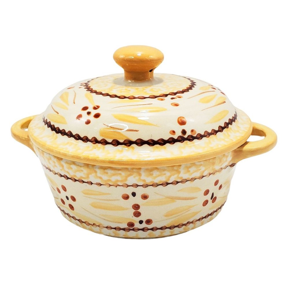 Temptations Old World Yellow Mini Individual Covered Casserole